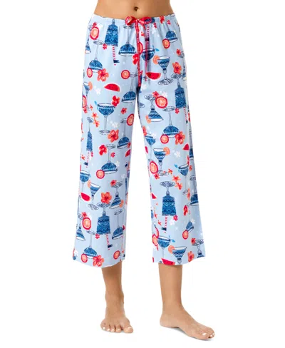 Hue Women's Tipsy In Tucket Capri Pajama Pants In Cerulean