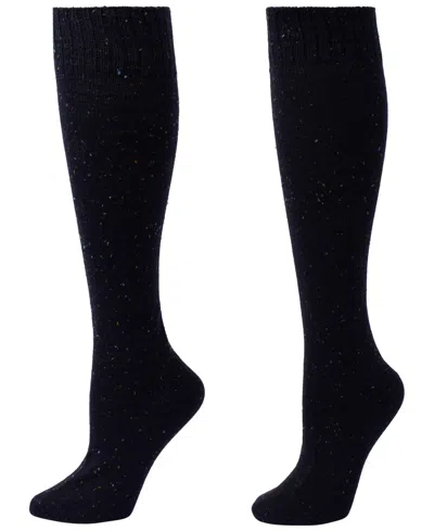 Hue Women's Tweed Ribbed Welt Knee-high Socks In Black