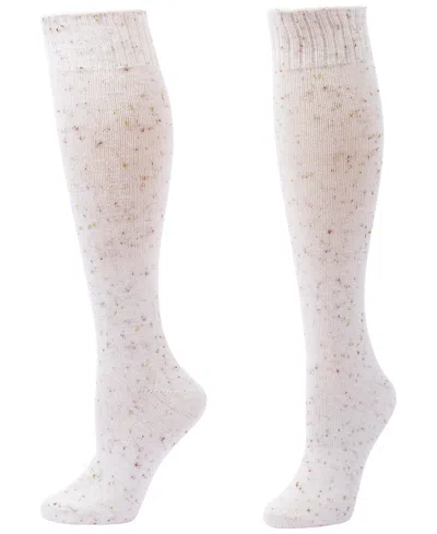 Hue Women's Tweed Ribbed Welt Knee-high Socks In White
