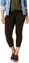 Hue Women's Ultra Capri Leggings With Wide Waistband In Black In Black