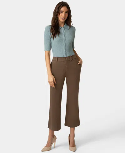 Hue Women's Ultra Stretch Chino Kick Flare Sleepwear Pant In Brown