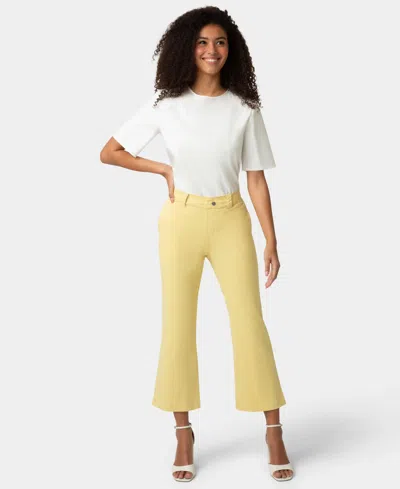 Hue Women's Ultra Stretch Chino Kick Flare Sleepwear Pant In Yellow