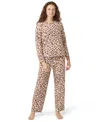 Hue Women's Waffle Fleece Pajama Set In White