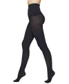 Hue Women's Super Opaque Control Top Tights U6620 In Black