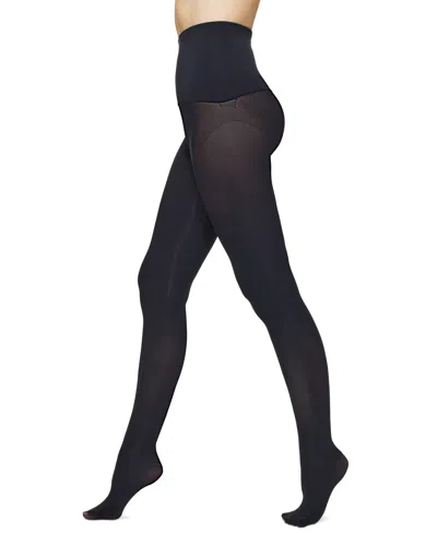 HUE WOMEN'S YOGA WAISTBAND RIBBED-FRONT TIGHTS
