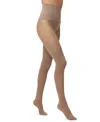 Hue Women's Yoga Waistband Ribbed-front Tights In Cocoa