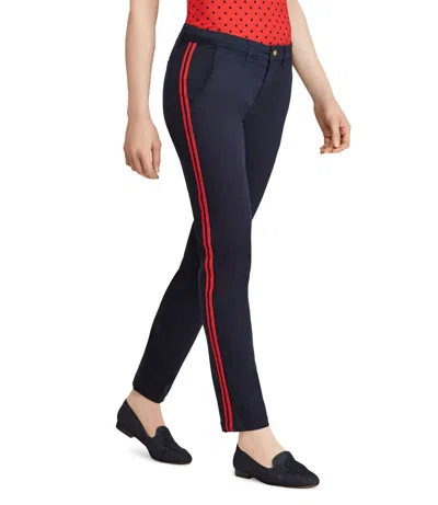 Hue Womens Ankle Stretch Pants In Navy In Blue