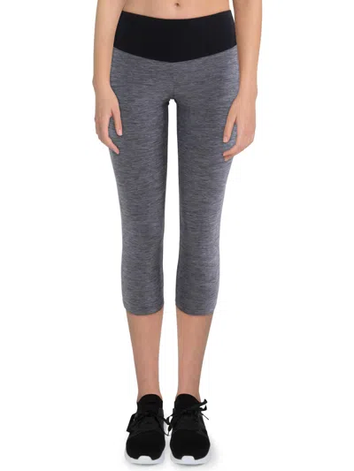 Hue Womens Space Dye Polyester Capri Pants In Grey