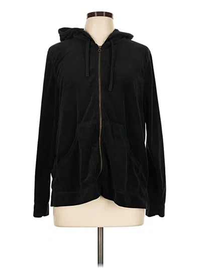 Pre-owned Hue Zip Up Hoodie In Black