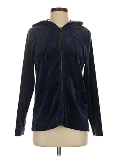 Pre-owned Hue Zip Up Hoodie In Blue