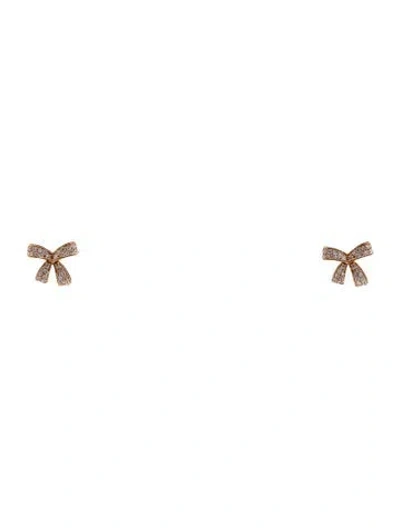Pre-owned Hueb 18k Diamond Bow Stud Earrings In Multi