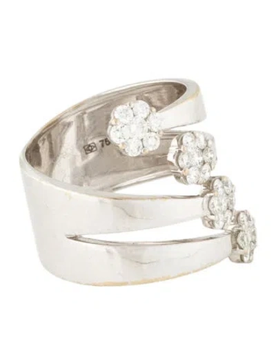 Pre-owned Hueb 18k Diamond Flower Ring In Multi