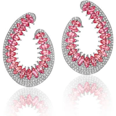 Hueb 18k Gold Mirage Frontal Hoop Earrings In Pink