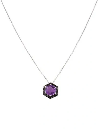 Pre-owned Hueb 18k Spinel & Amethyst Pendant Necklace, 16.5" In Multicolor