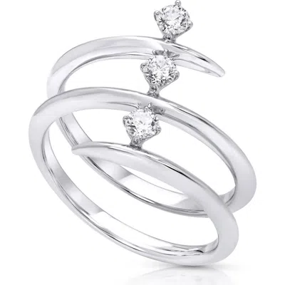 Hueb Diamond Wrap Ring In Metallic
