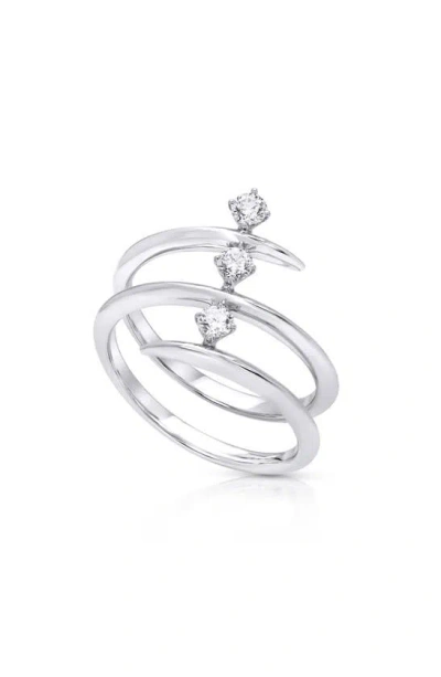 Hueb Diamond Wrap Ring In Metallic