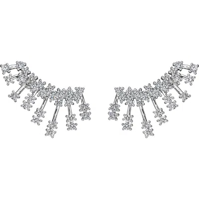 Hueb Luminus Diamond Ear Crawlers In 18k White Gold