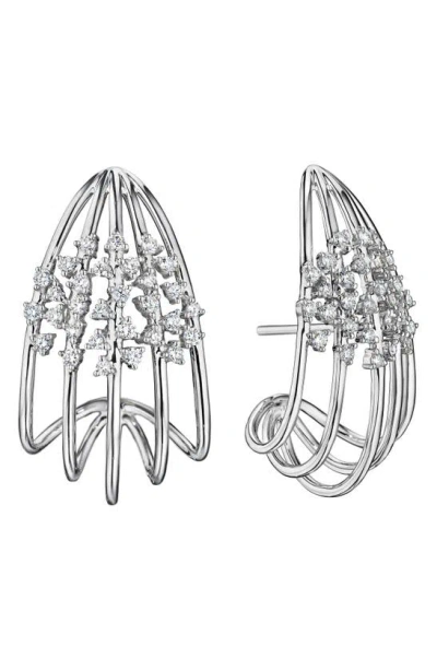 Hueb Luminus Diamond Huggie Earrings In White Gold