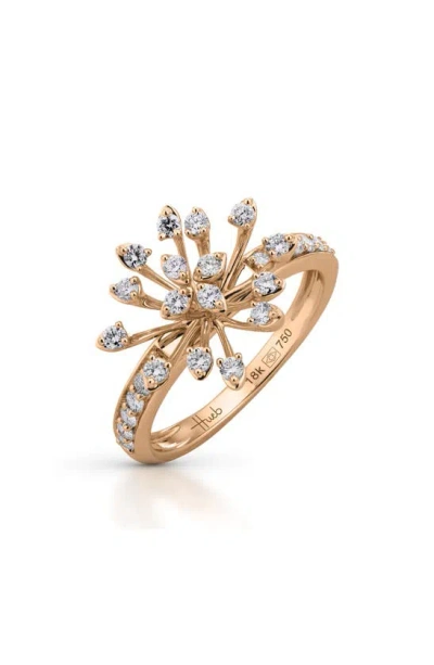 Hueb Luminus Diamond Ring In Pink Gold