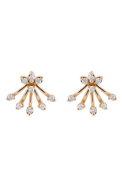 Hueb Luminus Diamond Stud Earrings In Pink Gold