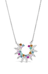 Hueb Women's Amazonia (cocar) 18k White Gold, Multi-stone & 0.16 Tcw Diamond Necklace In White Gold