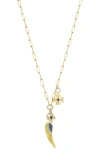 Hueb Penka Diamond & Sapphire Multicharm Necklace In Yellow Gold