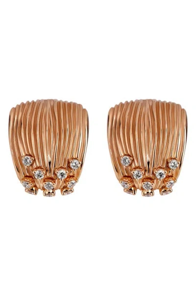 Hueb Plissé Diamond Earrings In 18k Rose Gold