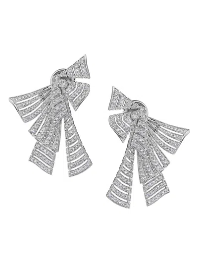 Hueb Women's 18k White Gold & Diamond Labyrinth Earrngs In Metallic