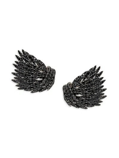 Hueb Women's Apus 18k White Gold & Black Spinel Earrings