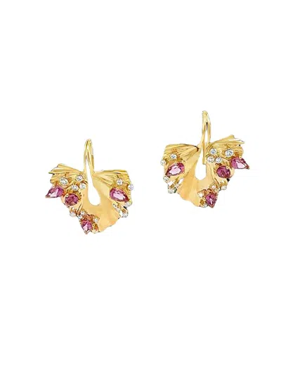 Hueb Women's Bahia 18k Yellow Gold, Pink Garnet & 0.31 Tcw Diamond Drop Earrings In Multi