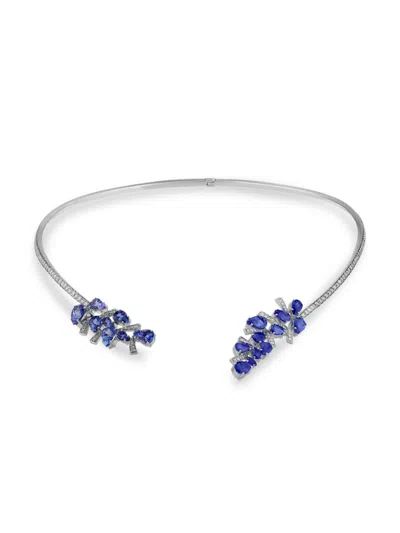Hueb Women's Botanica 18k White Gold, Blue Tanzanite & Diamond Open Choker Necklace In Metallic
