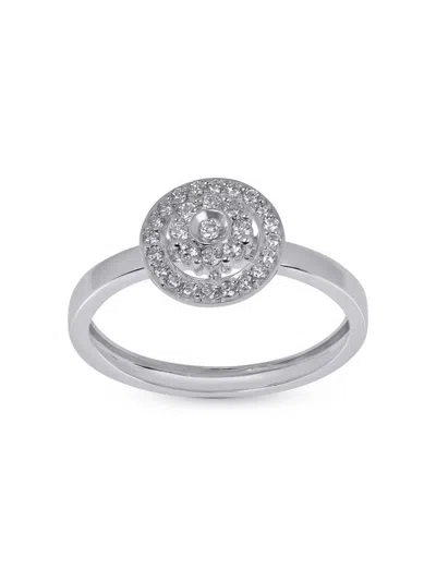 Hueb Women's Diamond Flower 18k White Gold & 0.226 Tcw Diamond Ring