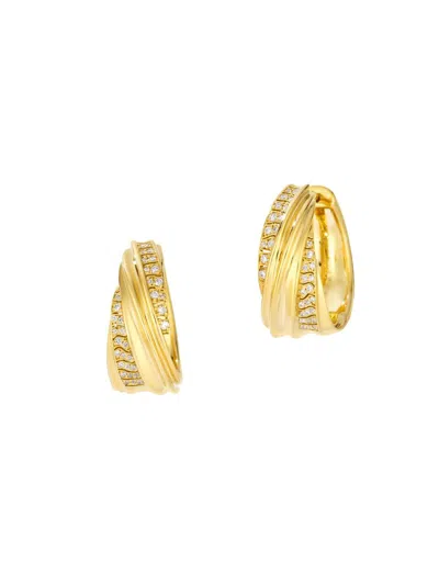 Hueb Women's Dunas 18k Yellow Gold & 0.22 Tcw Diamond Hoop Earrings