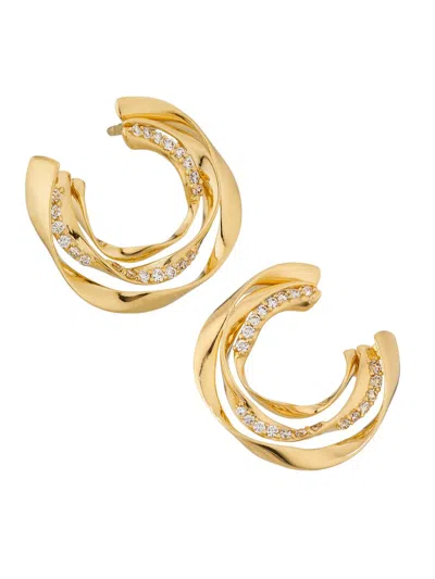 Hueb Women's Dunas 18k Yellow Gold & 0.24 Tcw Diamond Hoop Earrings