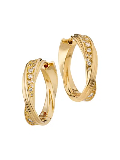 Hueb Women's Dunas 18k Yellow Gold & 0.62 Tcw Diamond Hoop Earrings In Metallic
