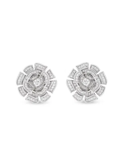 Hueb Women's Labyrinth 18k White Gold & 0.92 Tcw Diamond Stud Earrings