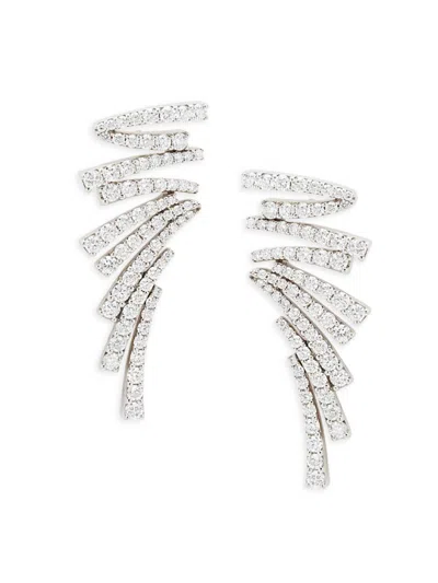 Hueb Women's Labyrinth 18k White Gold & 6.32 Diamond Drop Earrings