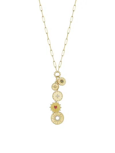 Hueb Women's Penka 18k Yellow Gold, 0.51 Tcw Diamond & Multi-stone Charm Necklace