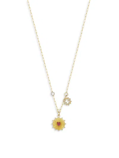 Hueb Women's Penka 18k Yellow Gold, 0.55 Tcw Diamond & Ruby Charm Necklace