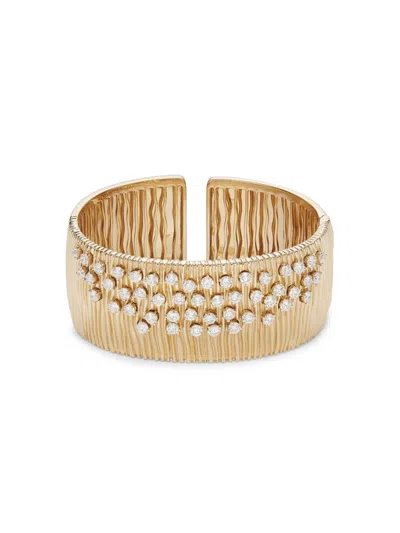 Hueb Women's Plisse 18k Yellow Gold & 4.09 Tcw Diamond Cuff Bracelet
