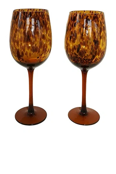 Huegah Home Amalfi Glassware Set Of Two In Brown