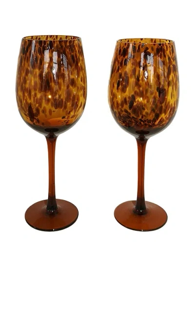 Huegah Home Amalfi Glassware Set Of Two In Brown