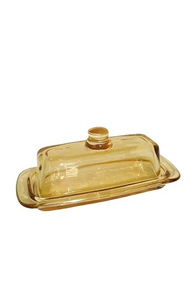 Huegah Home Glacee Butter Dish In Yellow