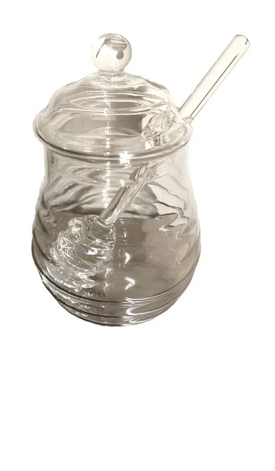 Huegah Home Miel Honey Pot & Dipper In Silver