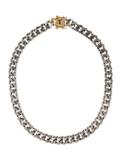 Pre-owned Hues Two-tone Box Clasp Chain Necklace, 20" In Multi