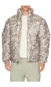 Huf 89 Warped Camo Tyvek Puffer Jacket In Brown