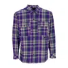 Huf Banks Flannel Shirt Men's Long Sleeve Shirt Purple In Purple