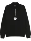Huf Big Block ¼ Zip French Terry In Black
