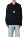 Huf Big Block ¼ Zip French Terry In Black
