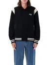 Huf Varsity Bomber Jacket In Black